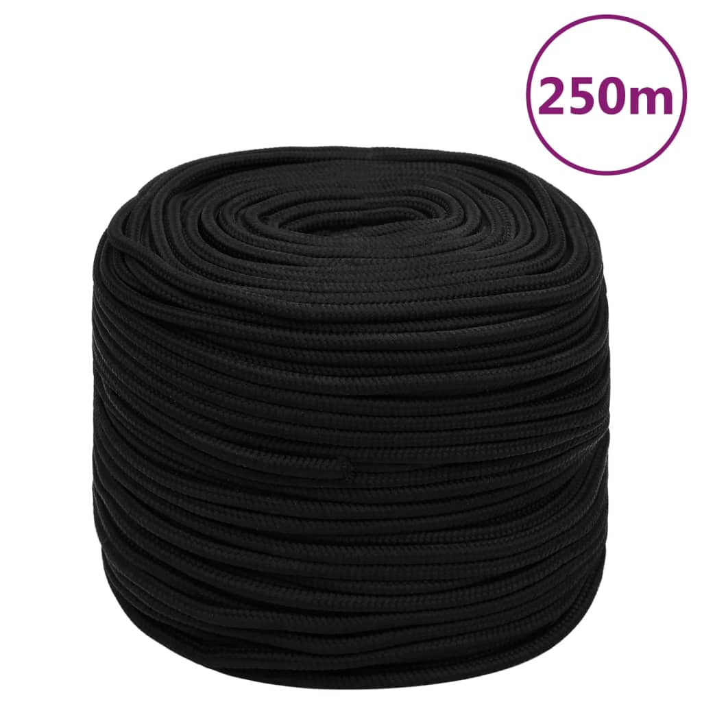 Work rope black 10 mm 250 m polyester