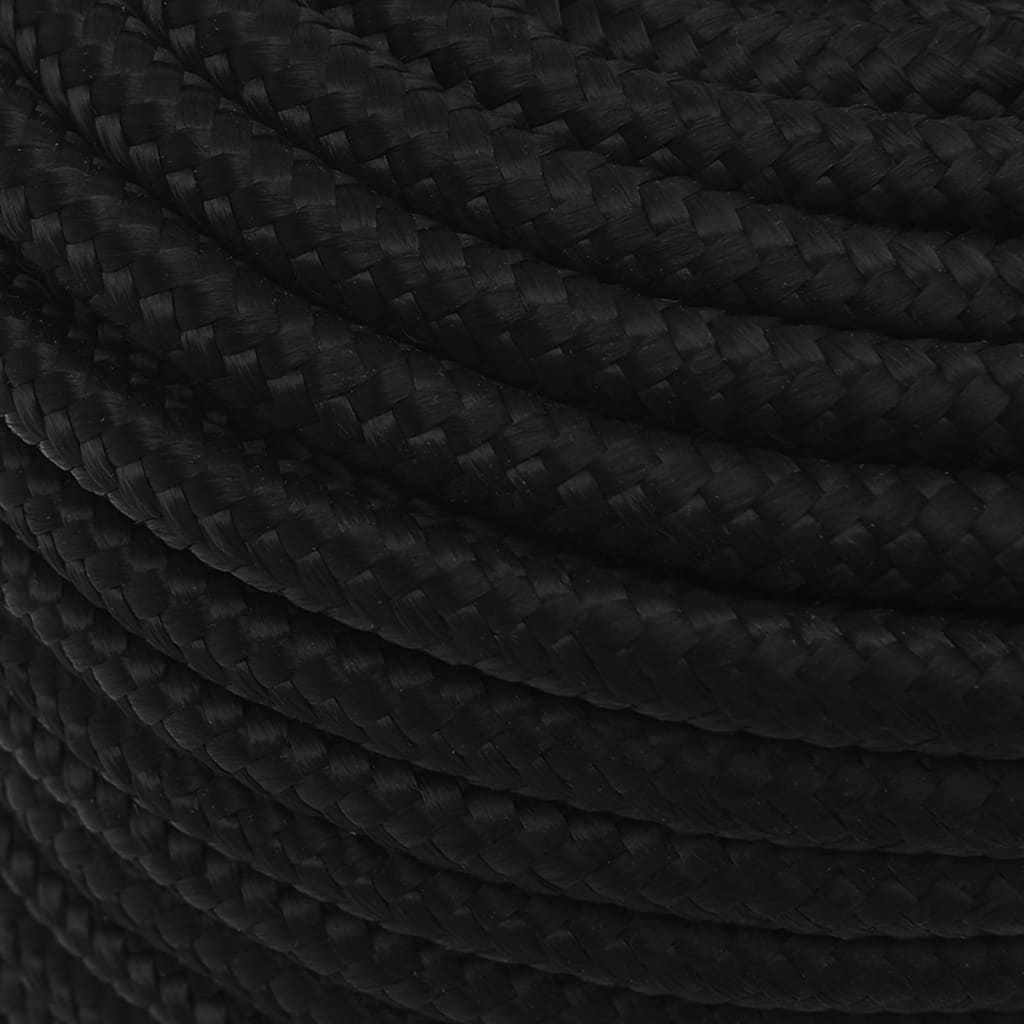 Work rope black 12 mm 50 m polyester