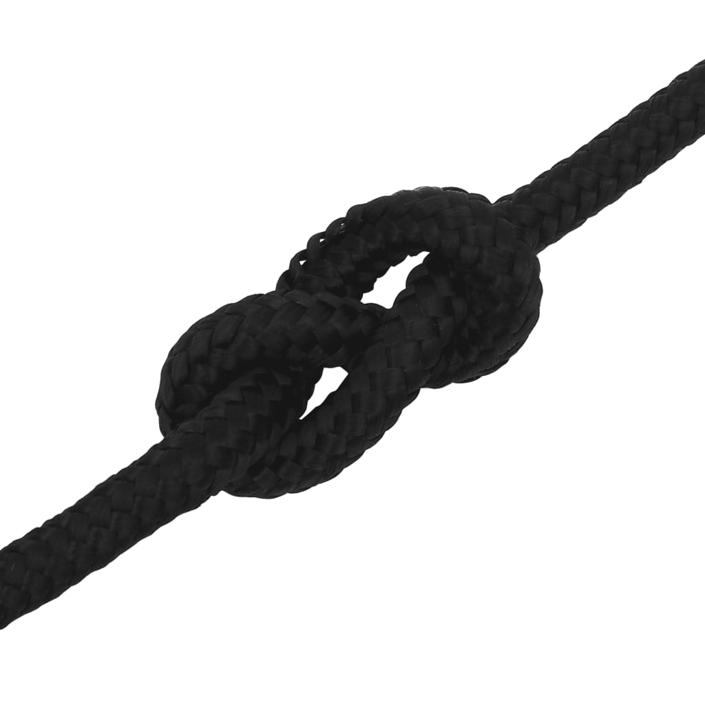 Work rope black 12 mm 250 m polyester