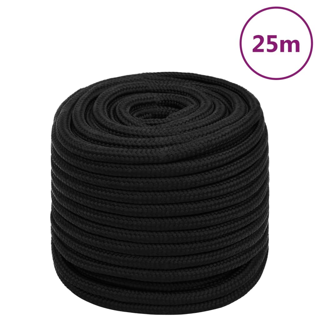Work rope black 18 mm 25 m polyester