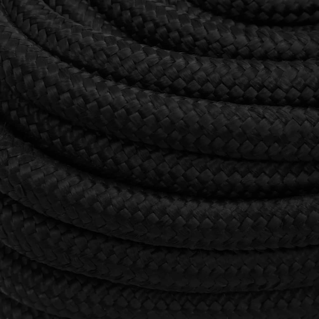 Work rope black 25 mm 50 m polyester