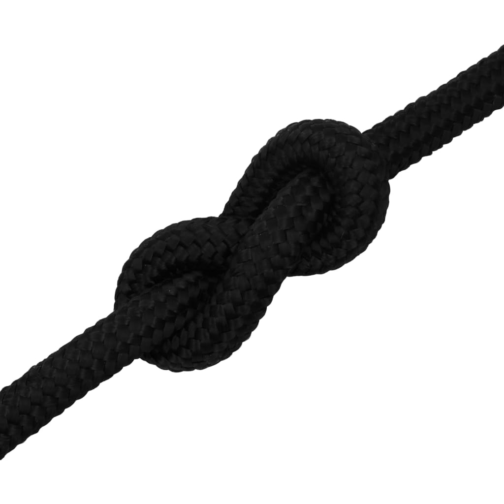 Work rope black 25 mm 50 m polyester