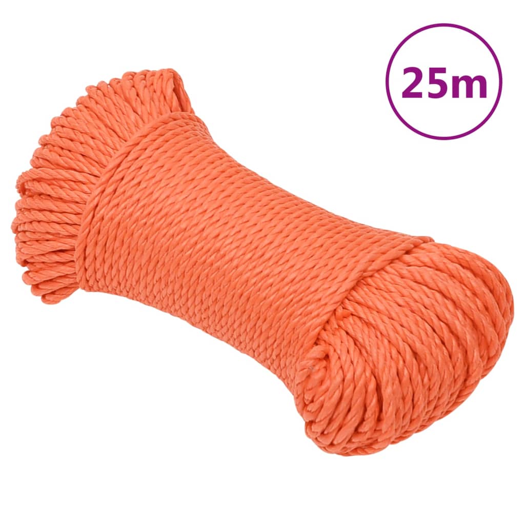 Work rope orange 8 mm 25 m polypropylene