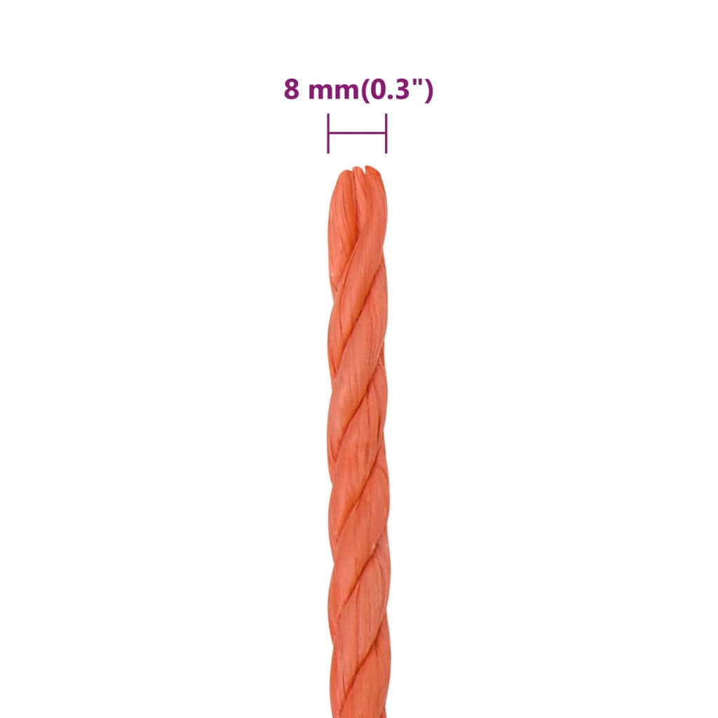 Work rope orange 8 mm 25 m polypropylene