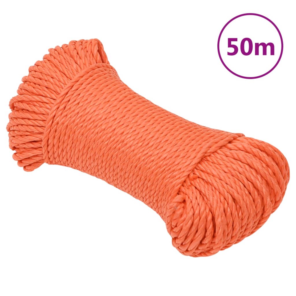 Work rope orange 8 mm 50 m polypropylene