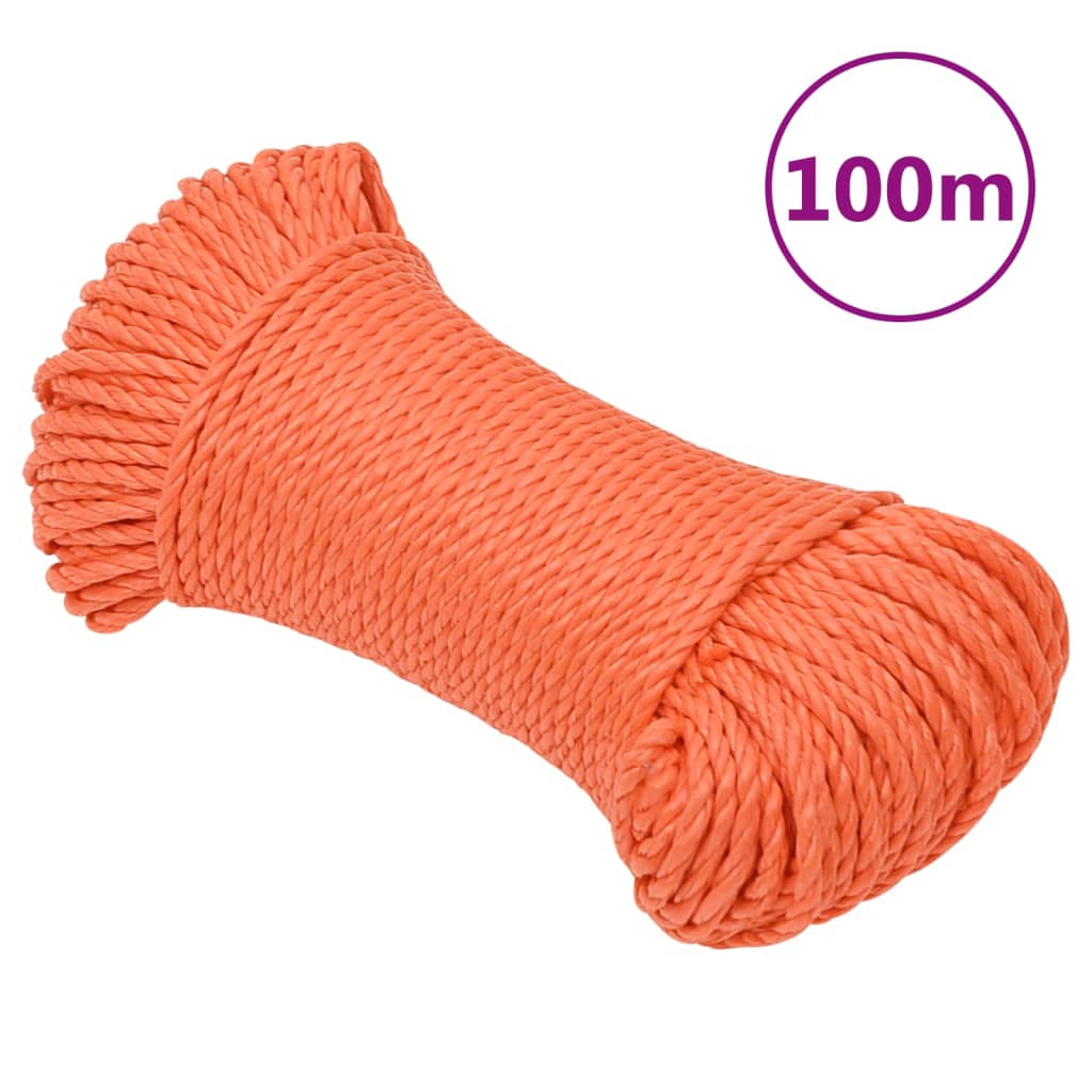 Work rope orange 8 mm 100 m polypropylene