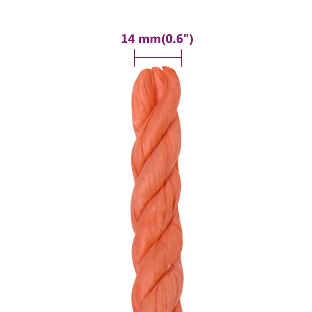 Work rope orange 14 mm 25 m polypropylene