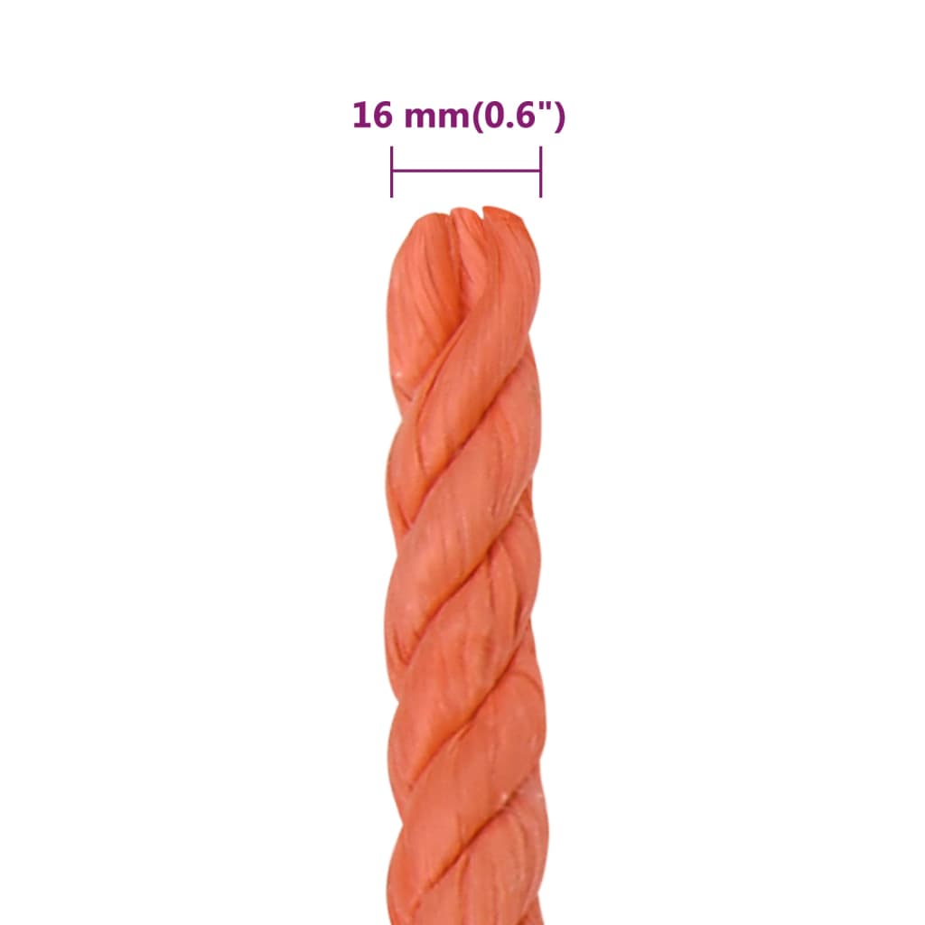 Work rope orange 16 mm 50 m polypropylene