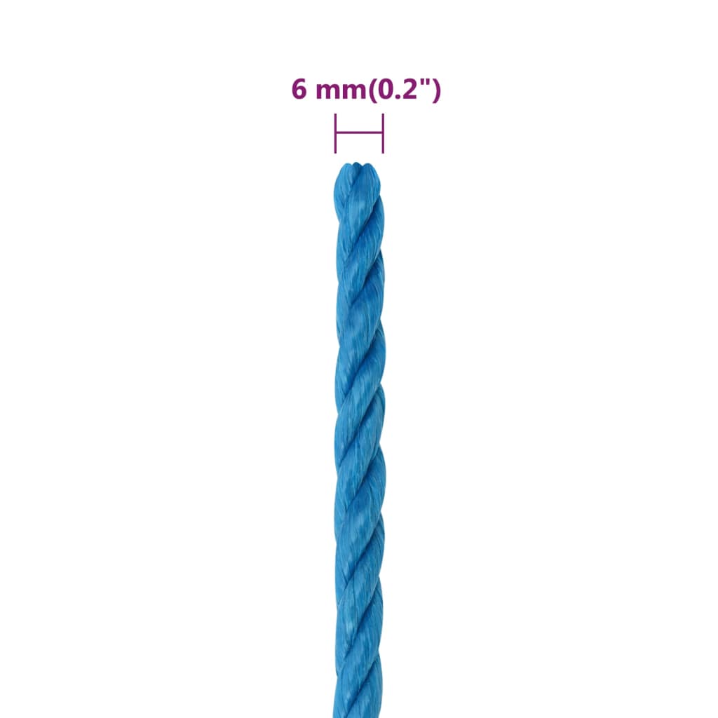 Work rope blue 6 mm 250 m polypropylene