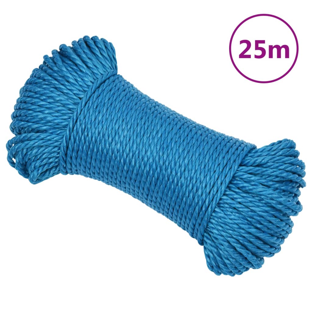 Work rope blue 8 mm 25 m polypropylene