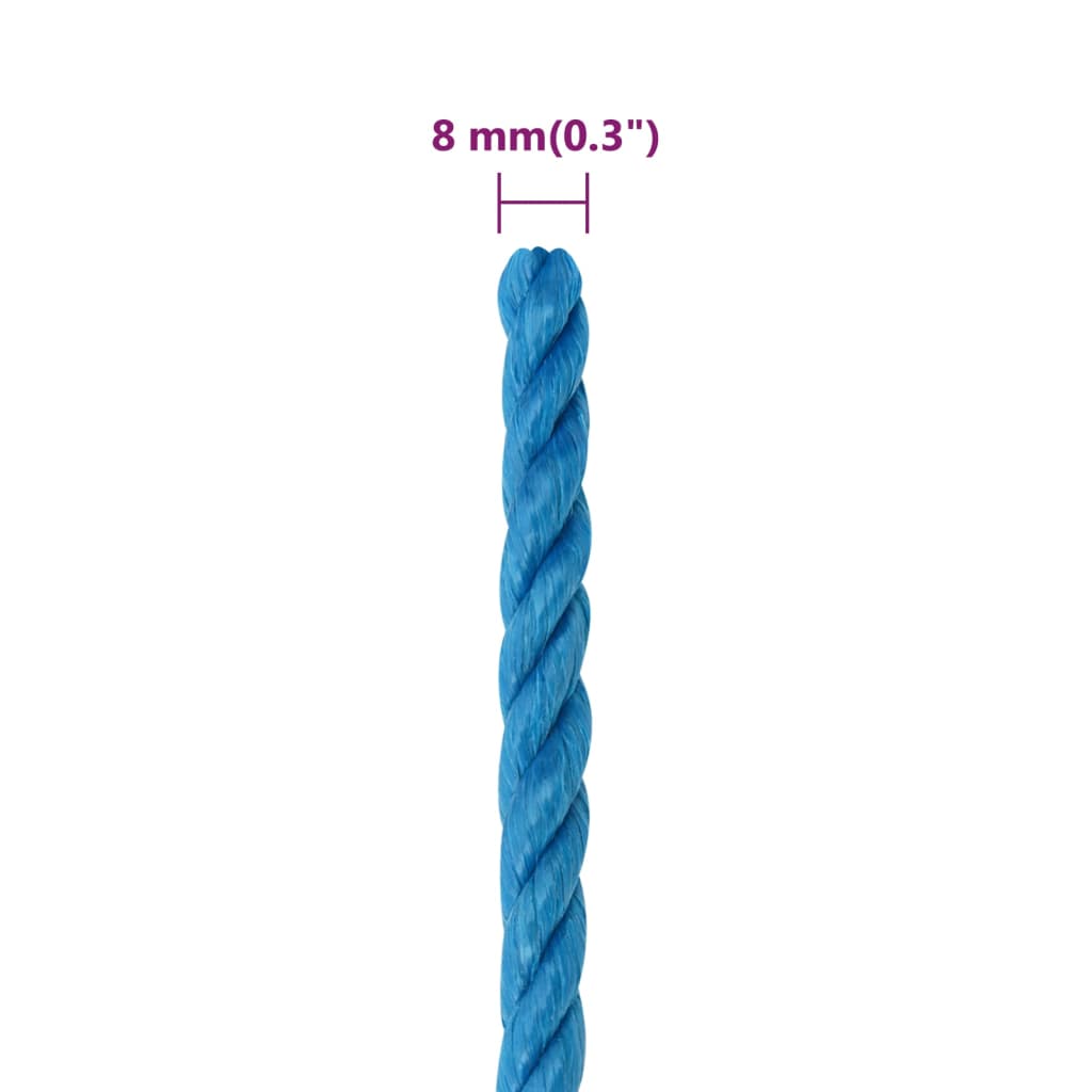 Work rope blue 8 mm 25 m polypropylene