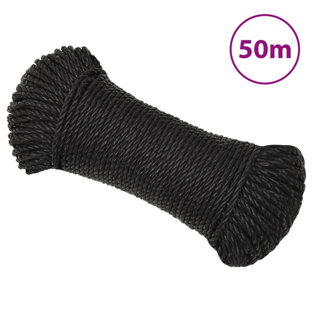 Work rope black 6 mm 50 m polypropylene