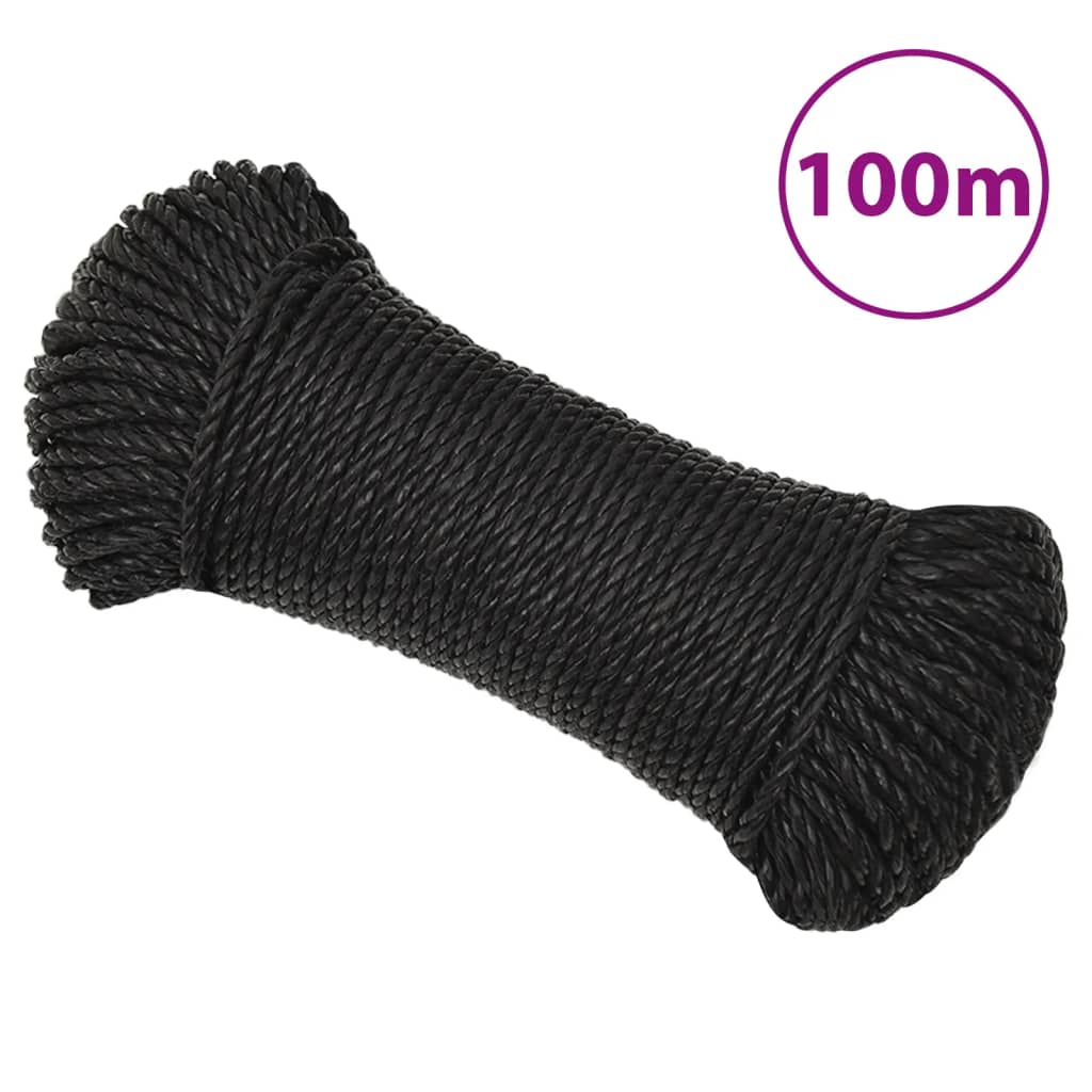 Work rope black 6 mm 100 m polypropylene