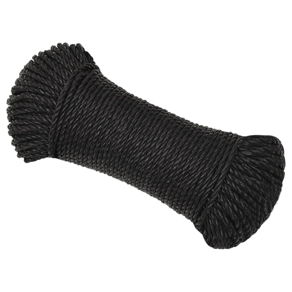 Work rope black 6 mm 100 m polypropylene