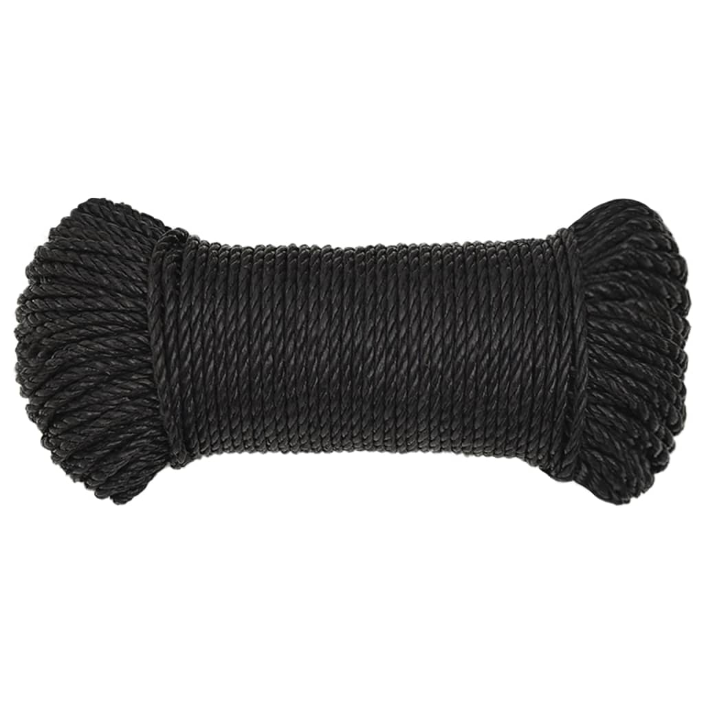 Work rope black 6 mm 100 m polypropylene