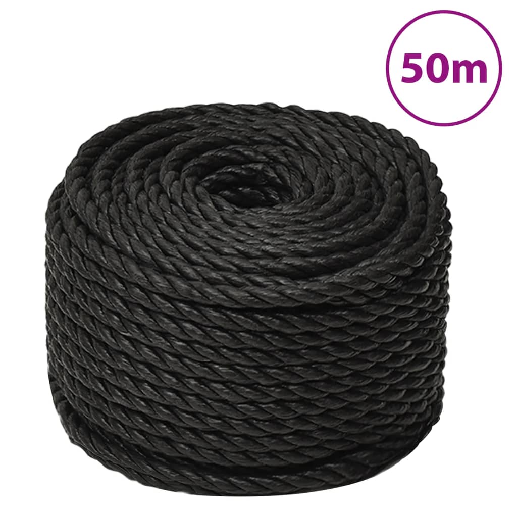Work rope black 10 mm 50 m polypropylene