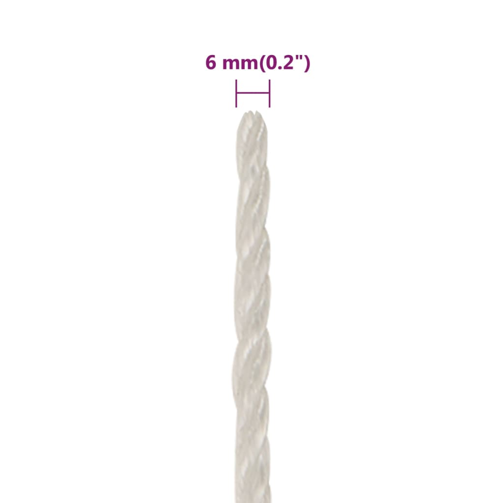 Work rope white 6 mm 25 m polypropylene