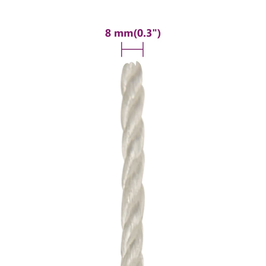 Work rope white 8 mm 250 m polypropylene