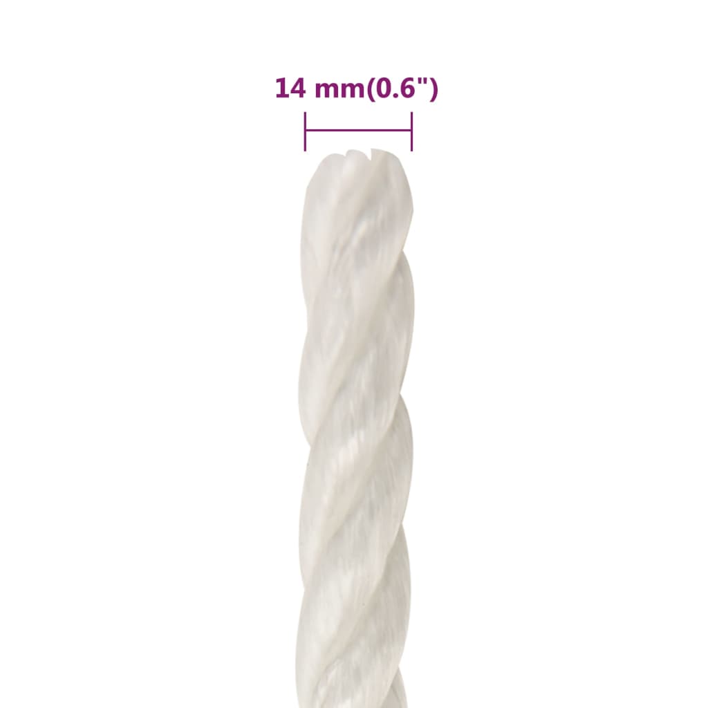 Work rope white 14 mm 100 m polypropylene