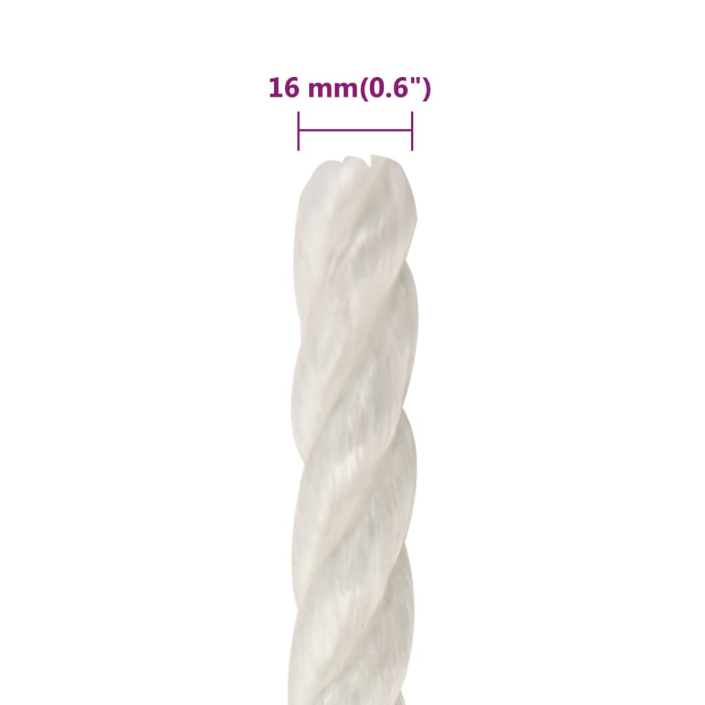 Work rope white 16 mm 100 m polypropylene