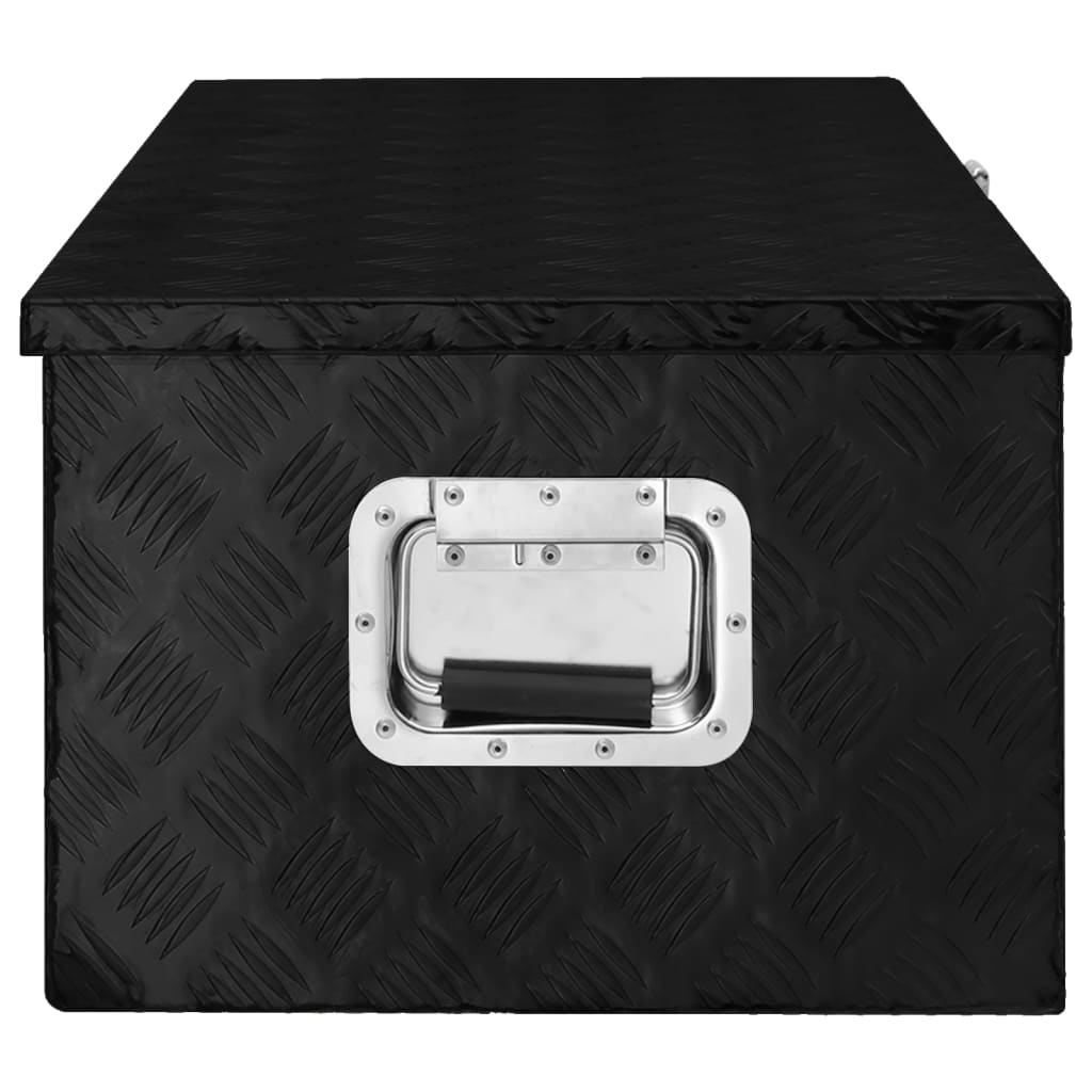 Storage box black 90x47x33.5 cm aluminum