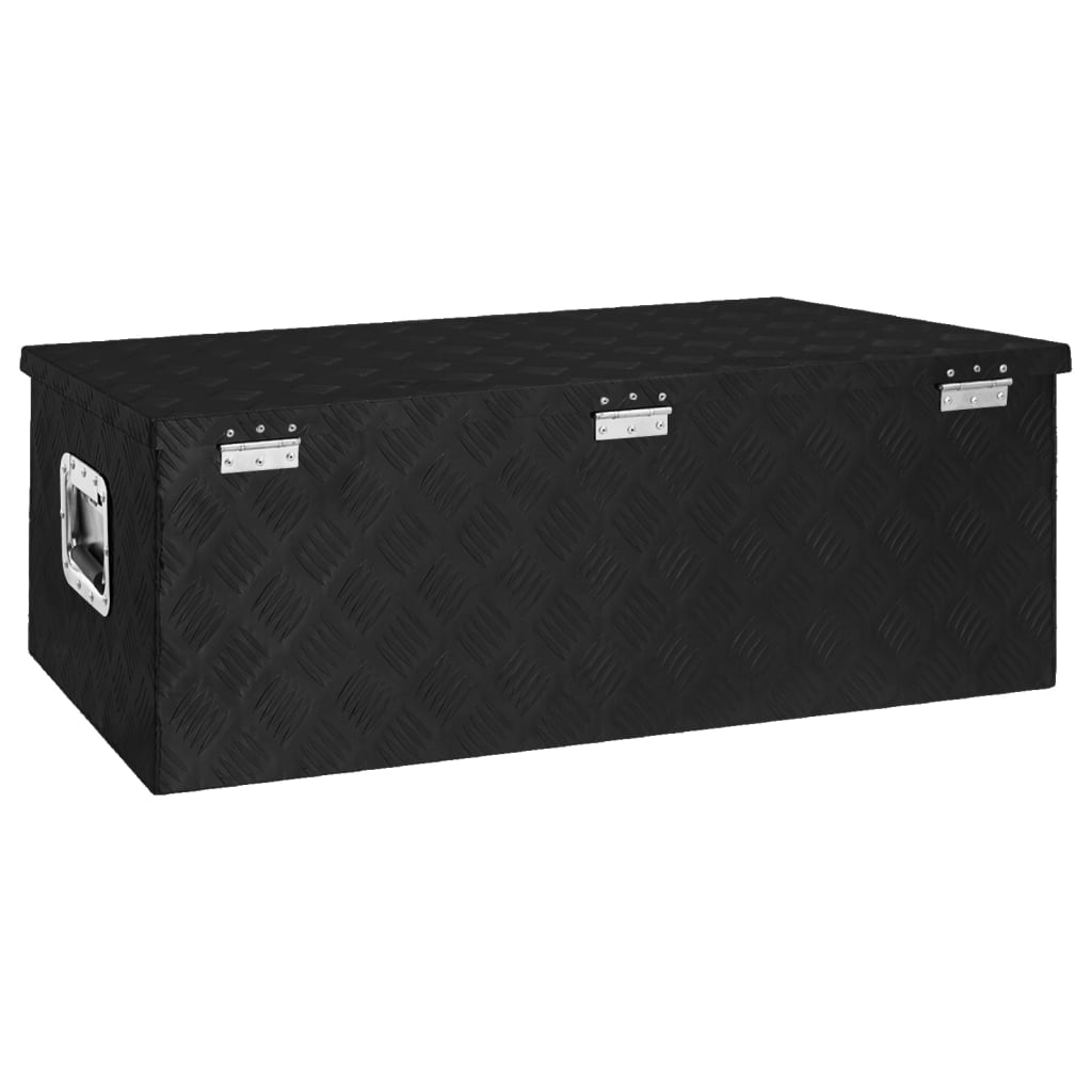 Storage box black 90x47x33.5 cm aluminum
