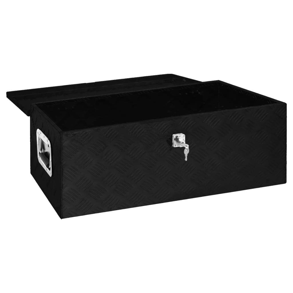 Storage box black 90x47x33.5 cm aluminum