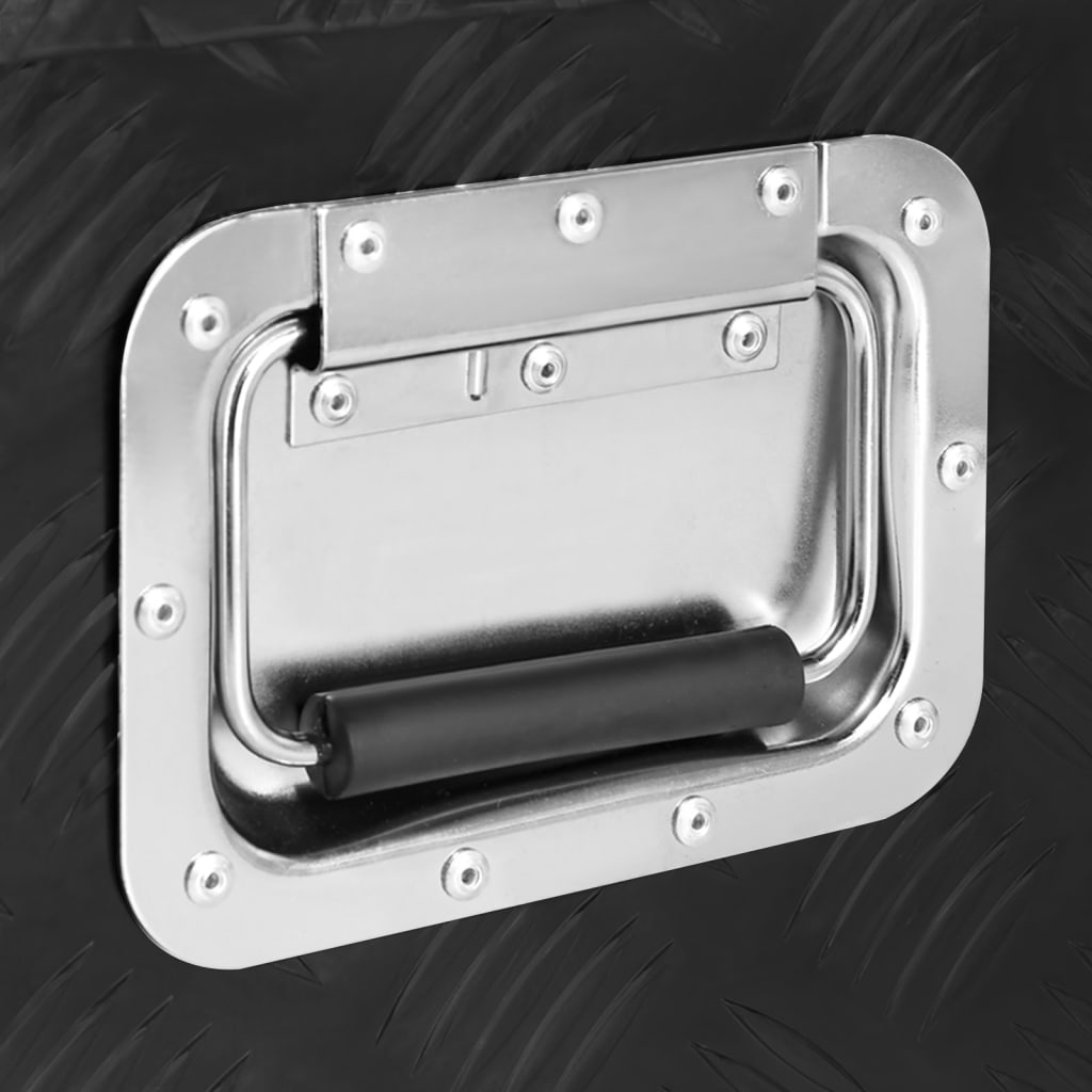 Storage box black 90x47x33.5 cm aluminum