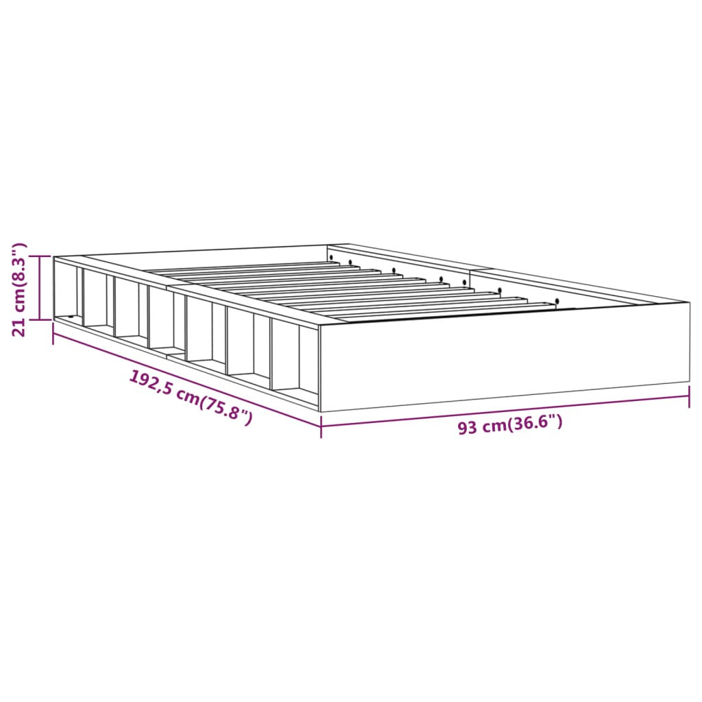 Massivholzbett Honigbraun 75x190 cm