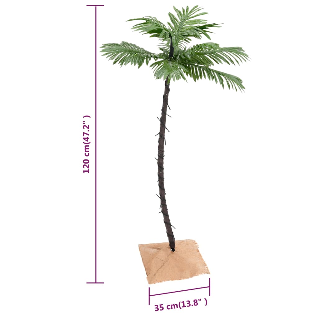 Artificial palm tree LED warm white 72 LEDs 120 cm