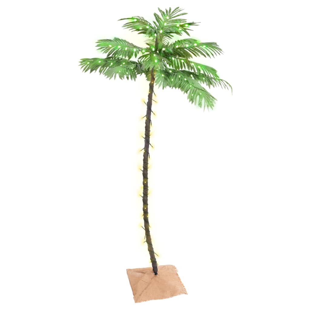 Artificial palm tree with 96 warm white LEDs, 180 cm