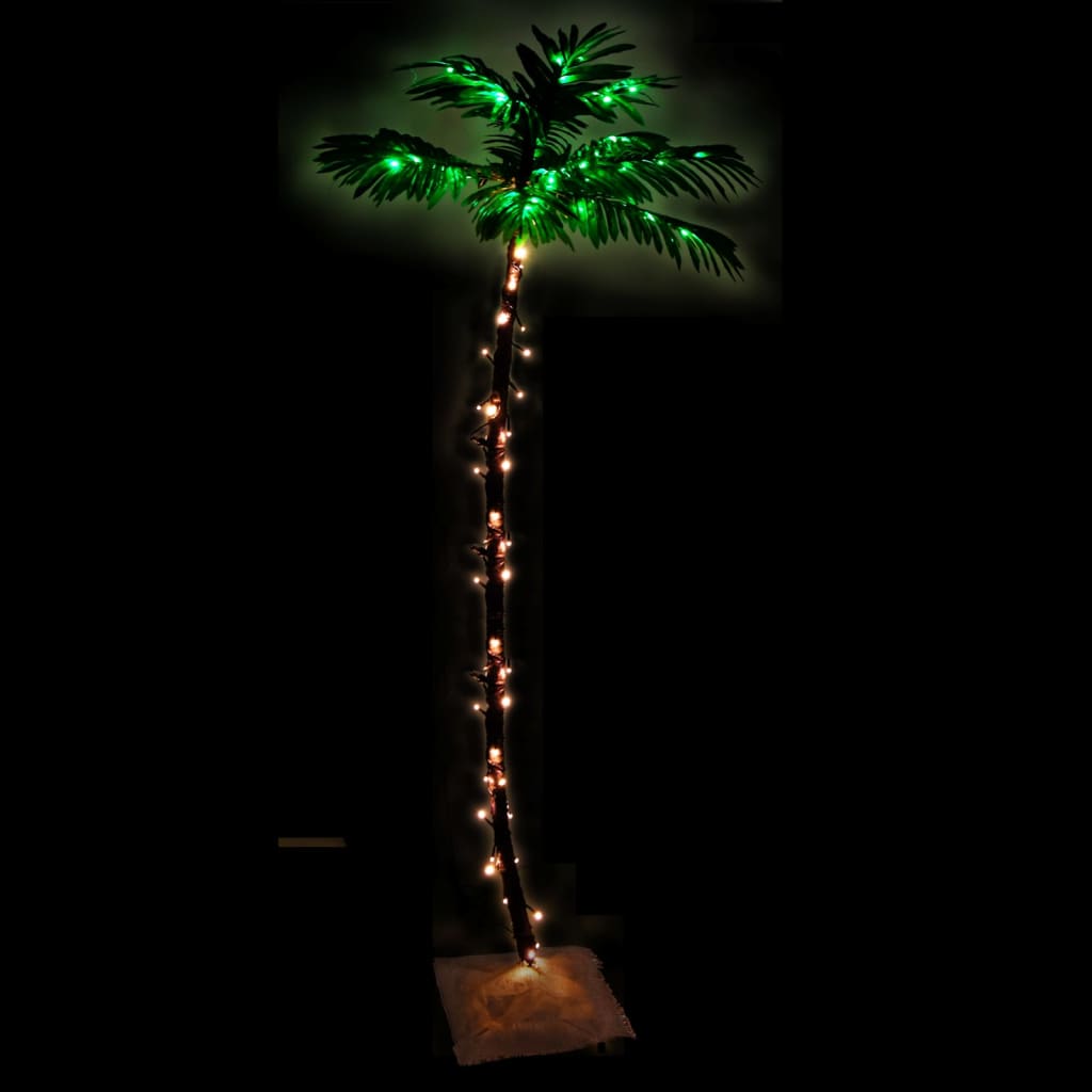 Artificial palm tree with 96 warm white LEDs, 180 cm