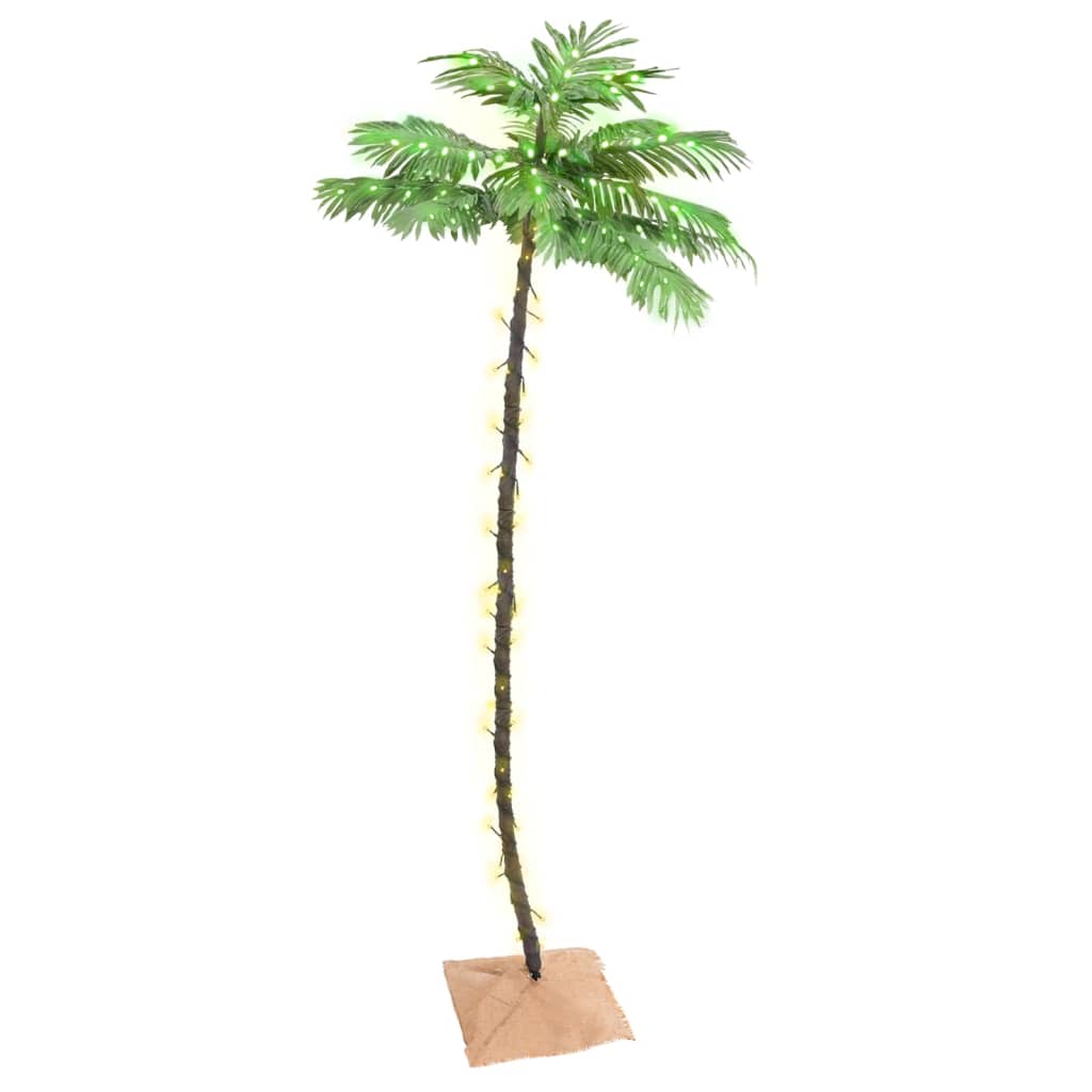 Artificial palm tree with 136 LEDs warm white 220 cm