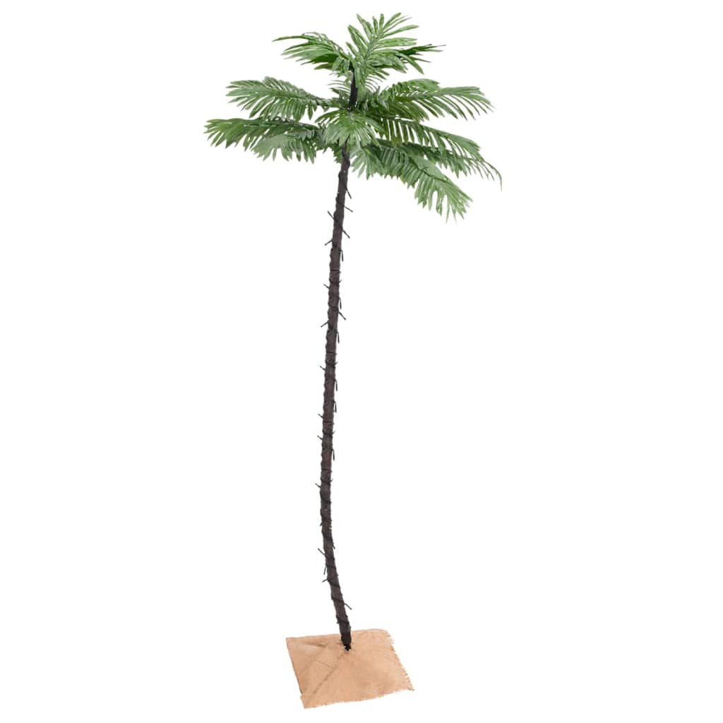 Artificial palm tree with 136 LEDs warm white 220 cm
