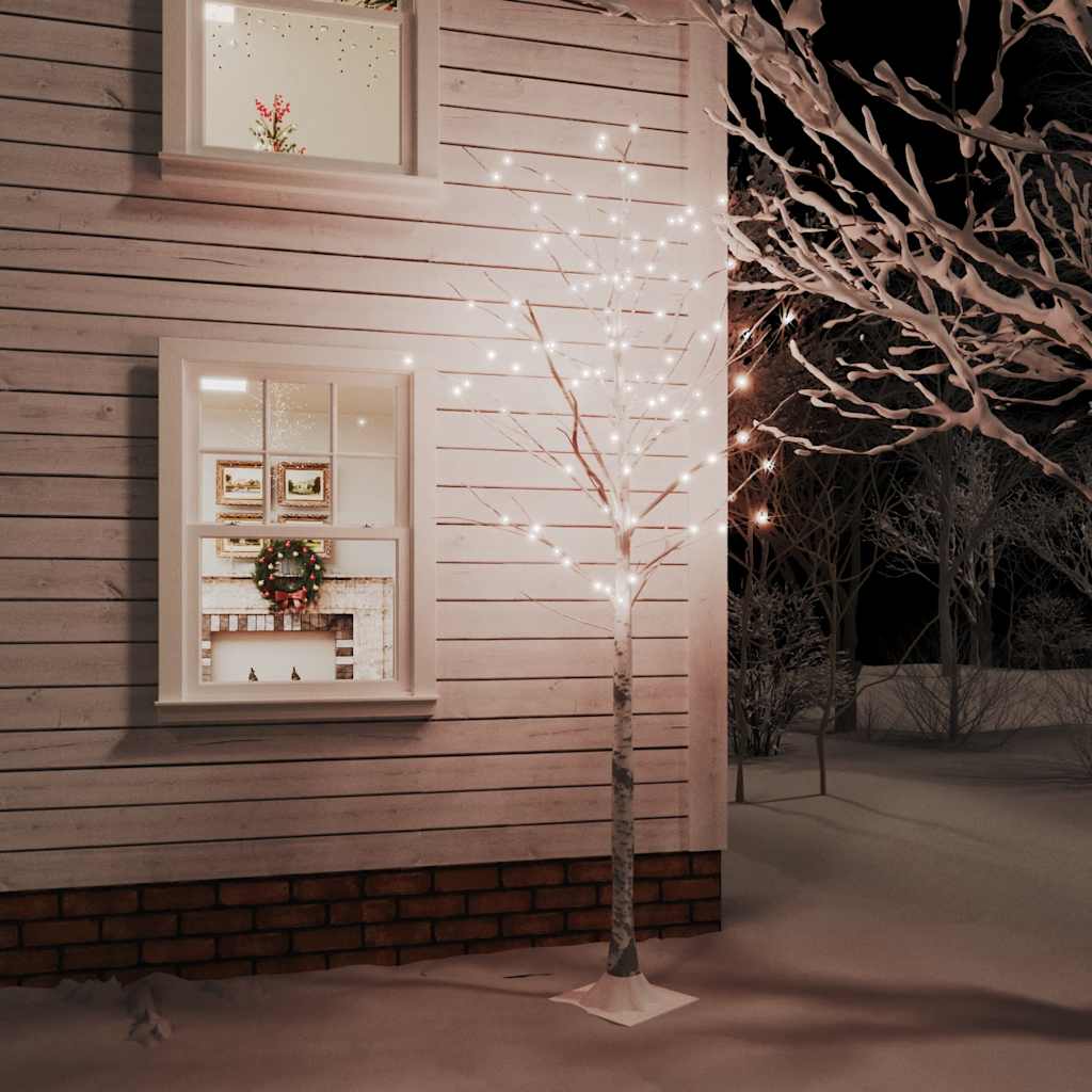 LED birch warm white 128 LEDs 220 cm