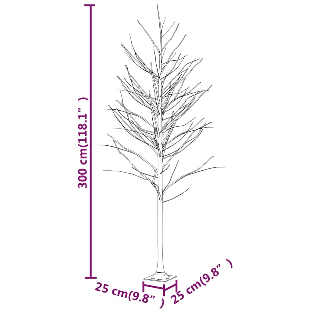LED birch warm white 240 LEDs 300 cm