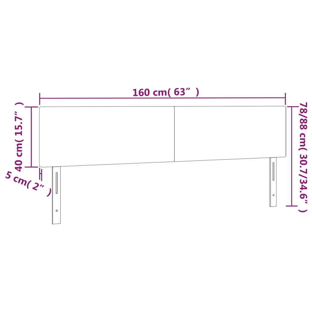 Kopfteile 2 Stk. Creme 80x5x78/88 cm Kunstleder
