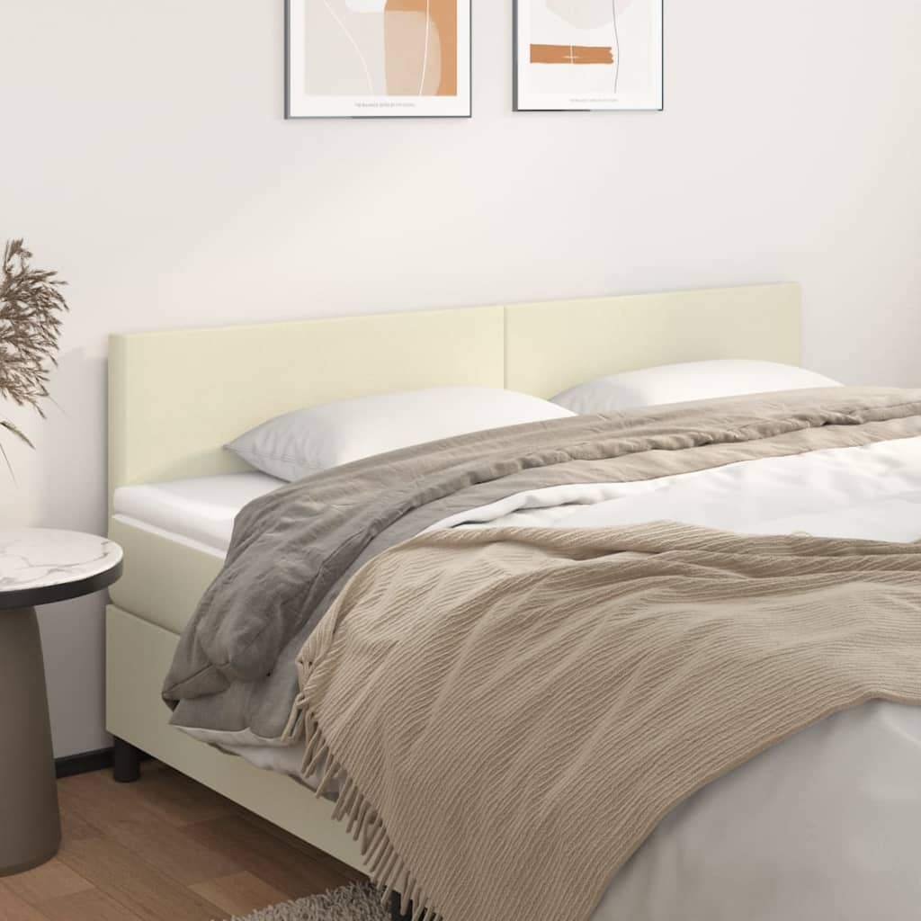 Kopfteile 2 Stk. Creme 80x5x78/88 cm Kunstleder