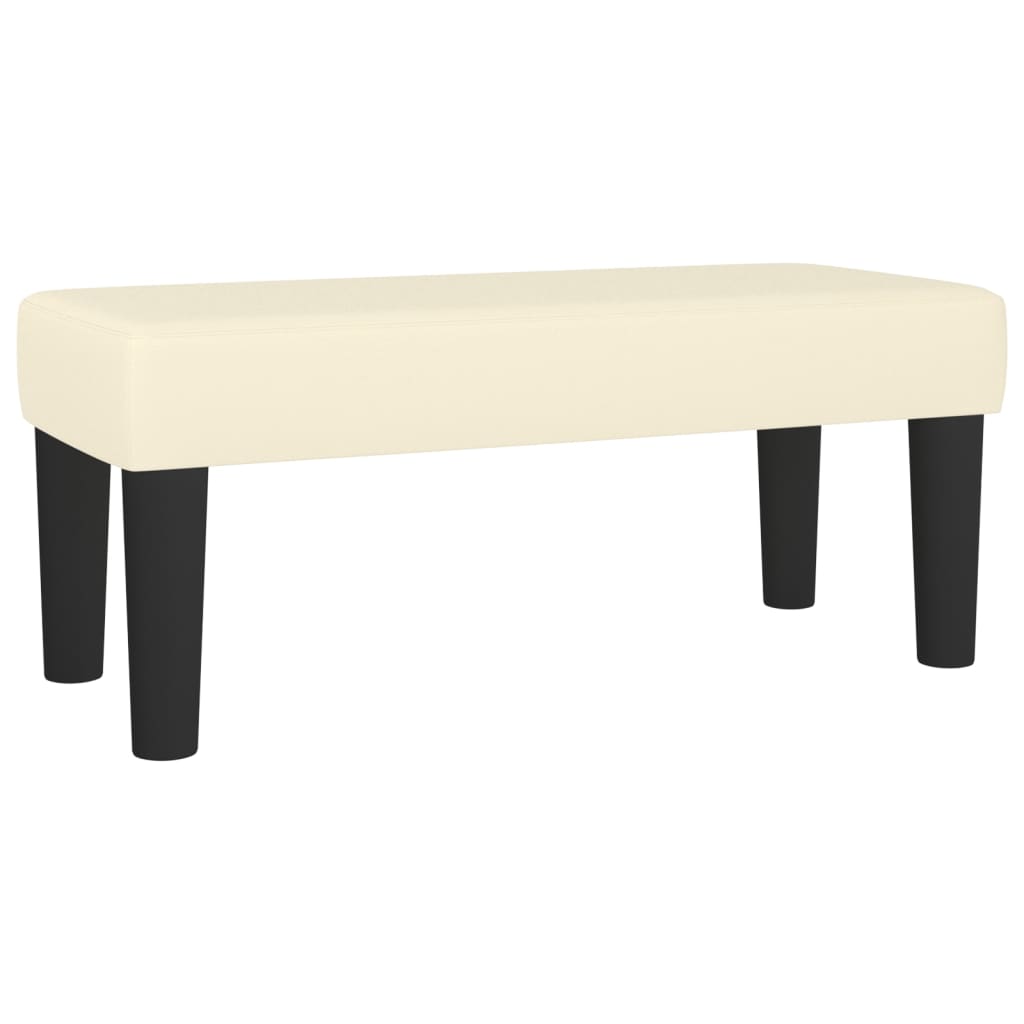 Sitzbank Creme 70x30x30 cm Kunstleder