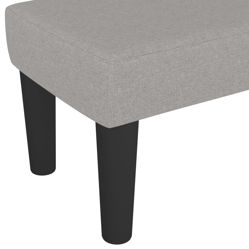 Bench light grey 100x30x30 cm fabric