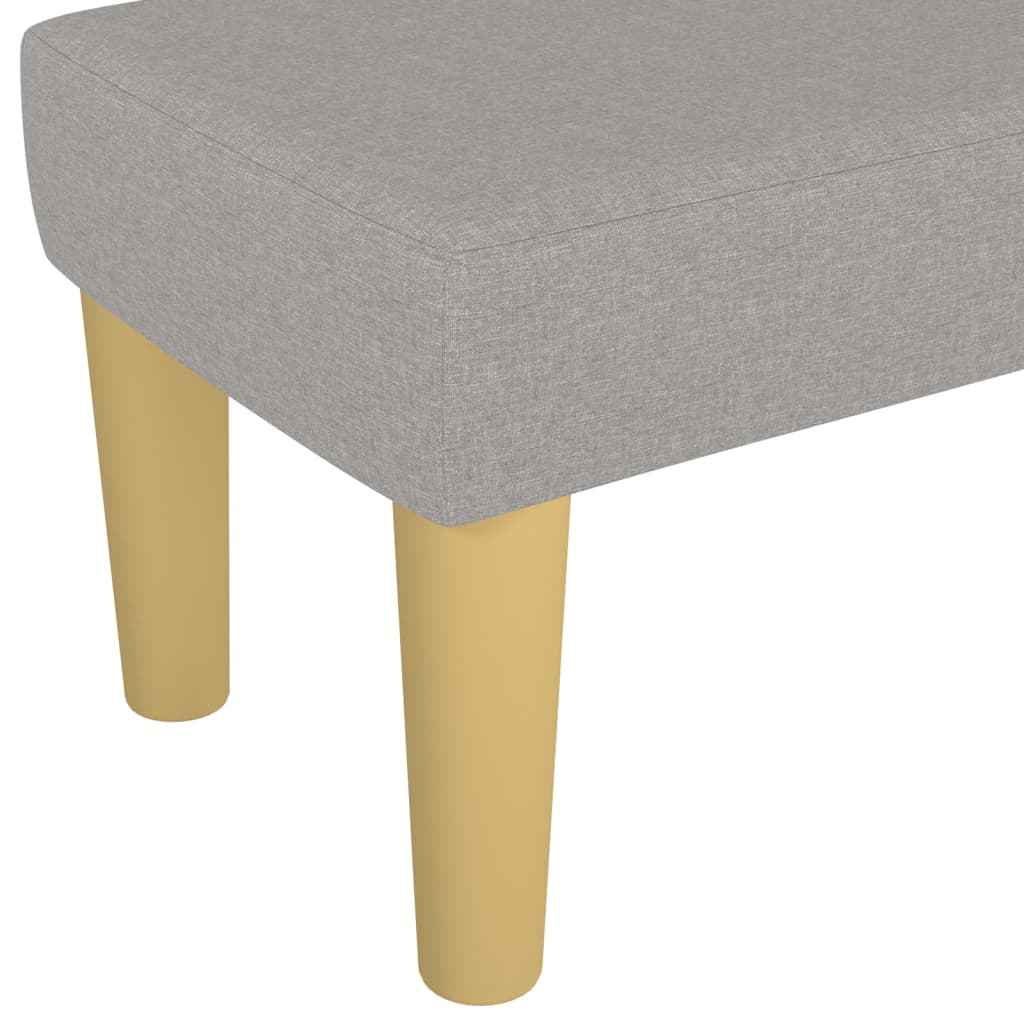 Bench light grey 100x30x30 cm fabric