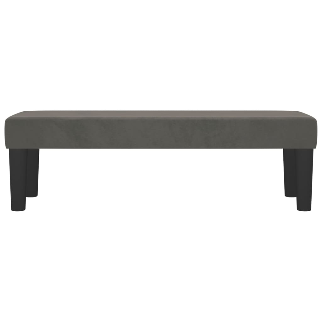Bench dark grey 100x30x30 cm velvet