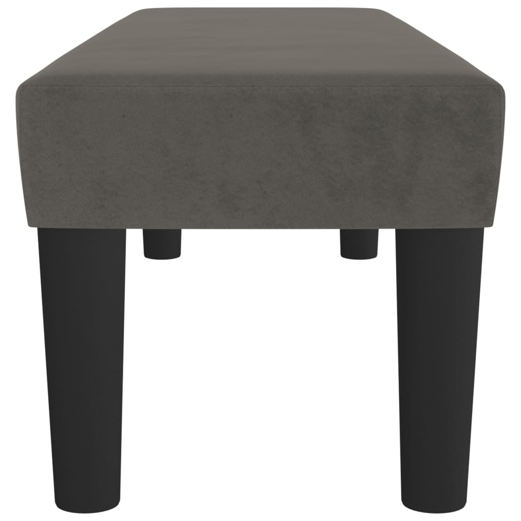 Bench dark grey 100x30x30 cm velvet