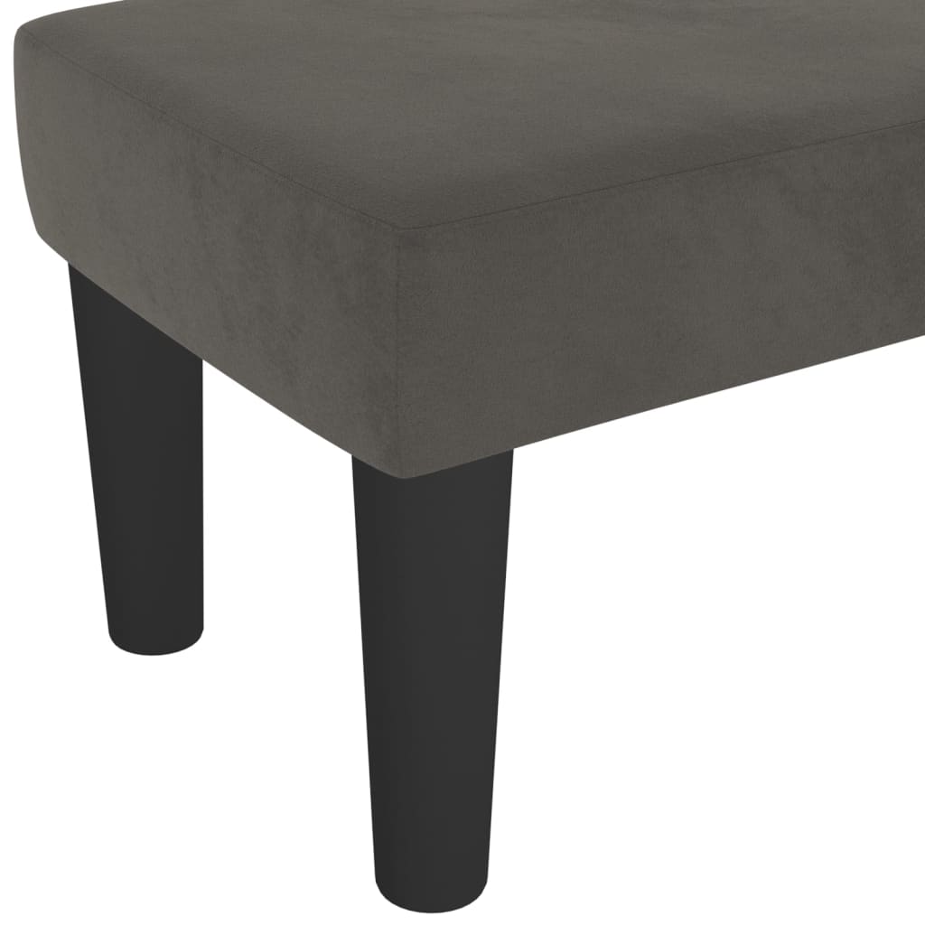 Bench dark grey 100x30x30 cm velvet