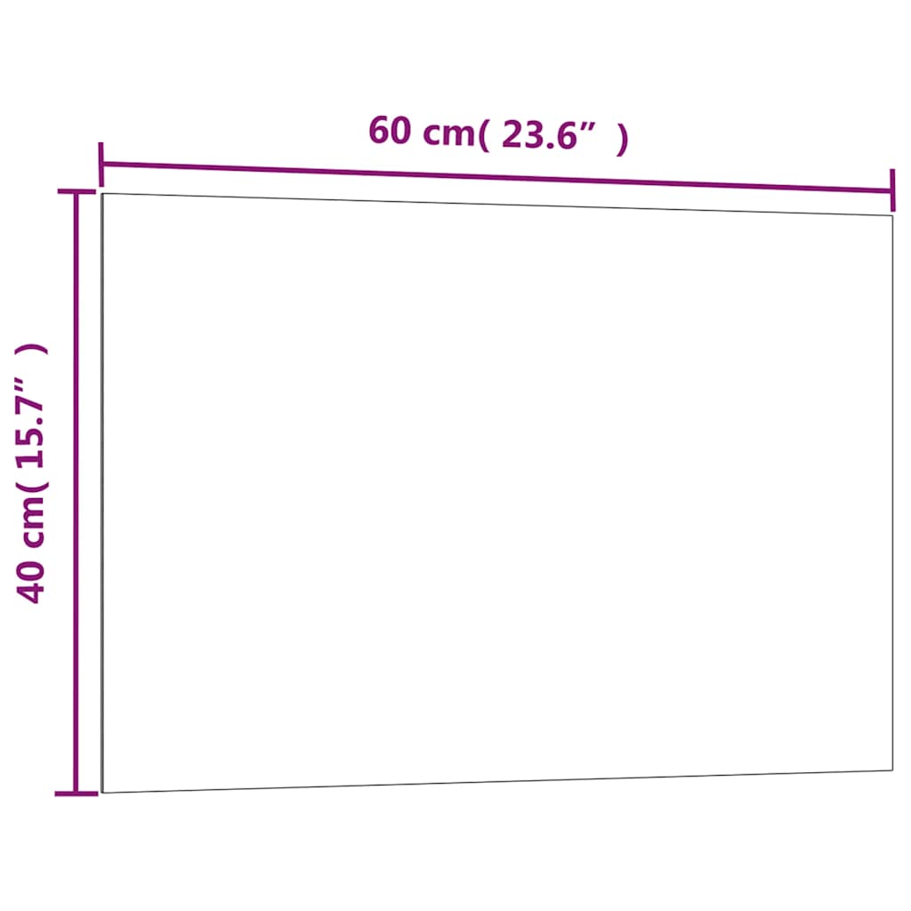 Magnettafel Wandmontage Schwarz 60x40 cm  Hartglas