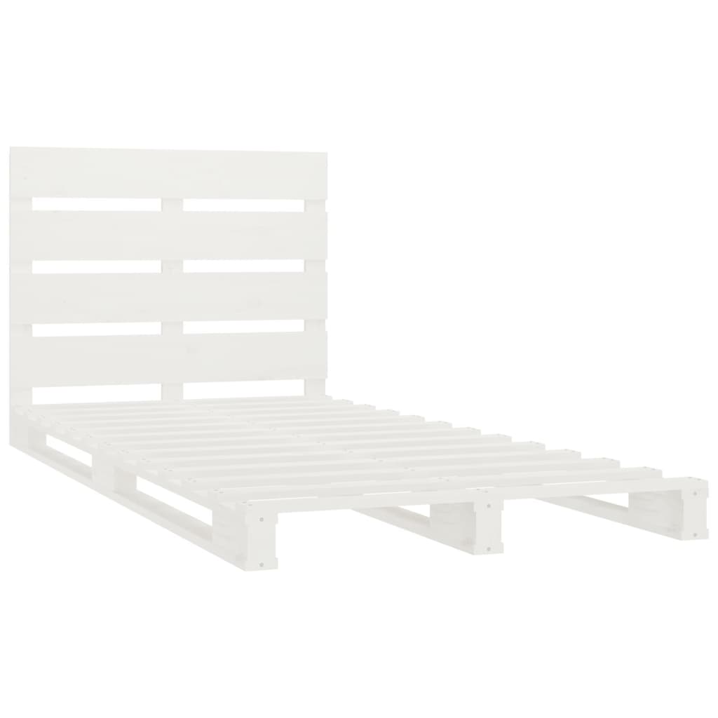 Massivholzbett ohne Matratze Weiß 75x190 cm Kiefernholz