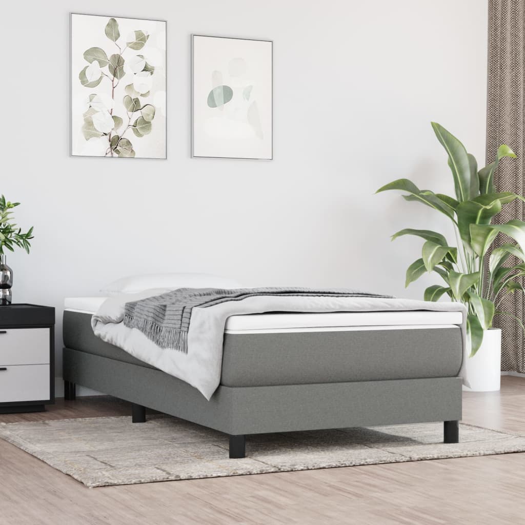 Pocket spring mattress dark grey 80x200x20 cm fabric