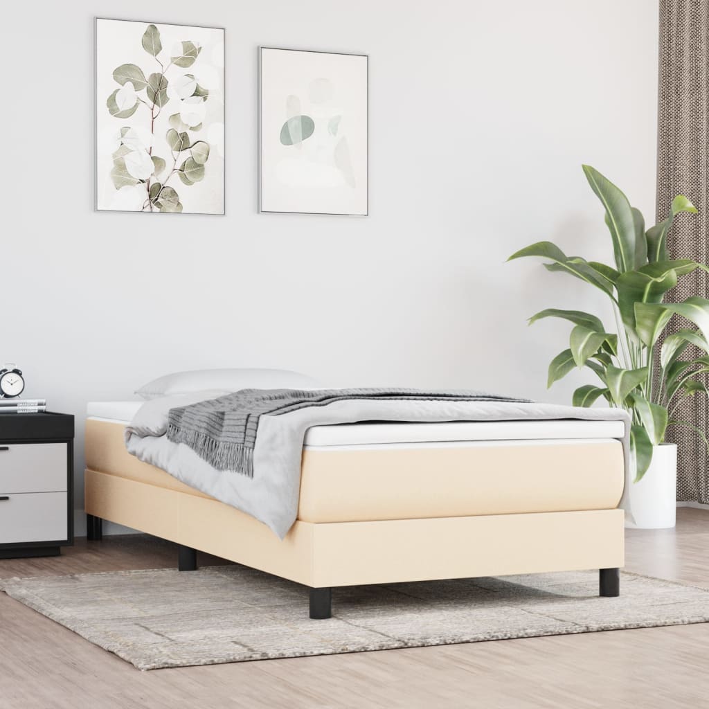 Pocket spring mattress cream 80x200x20 cm fabric