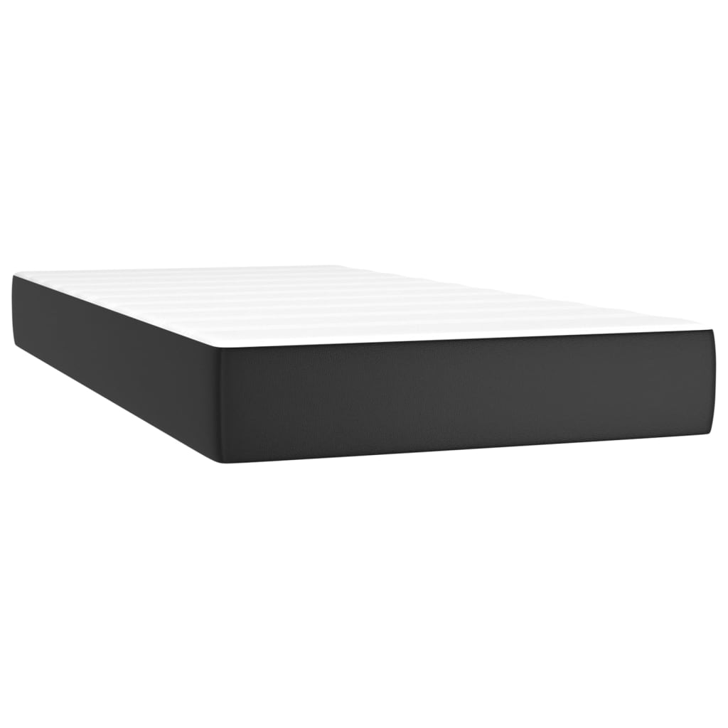 Pocket spring mattress black 80x200x20 cm artificial leather