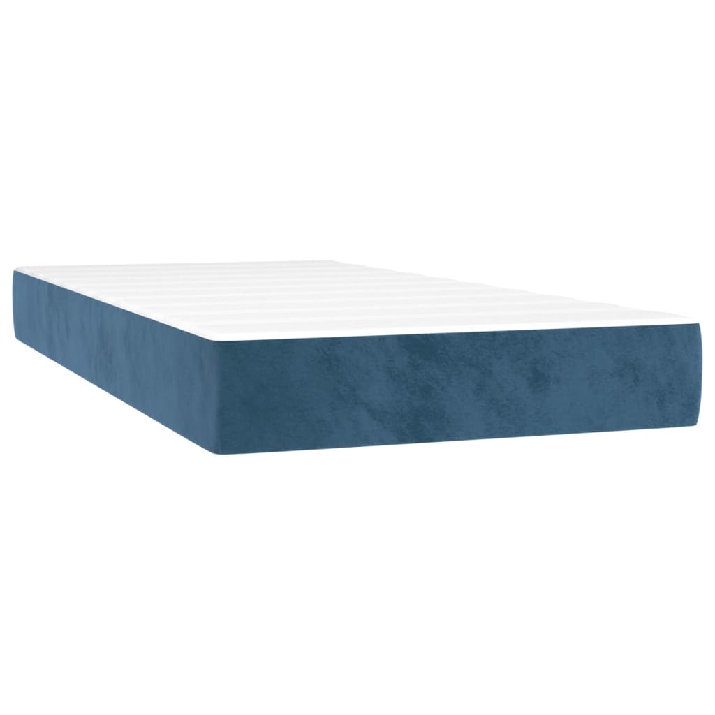 Pocket spring mattress dark blue 80x200x20 cm velvet